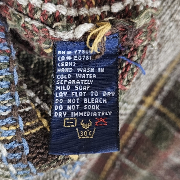 Tommy Hilfiger Wool Blend Plaid Grandpa Sweater - Picture 5 of 7